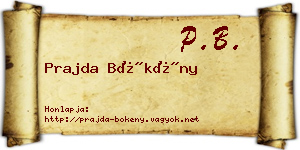 Prajda Bökény névjegykártya